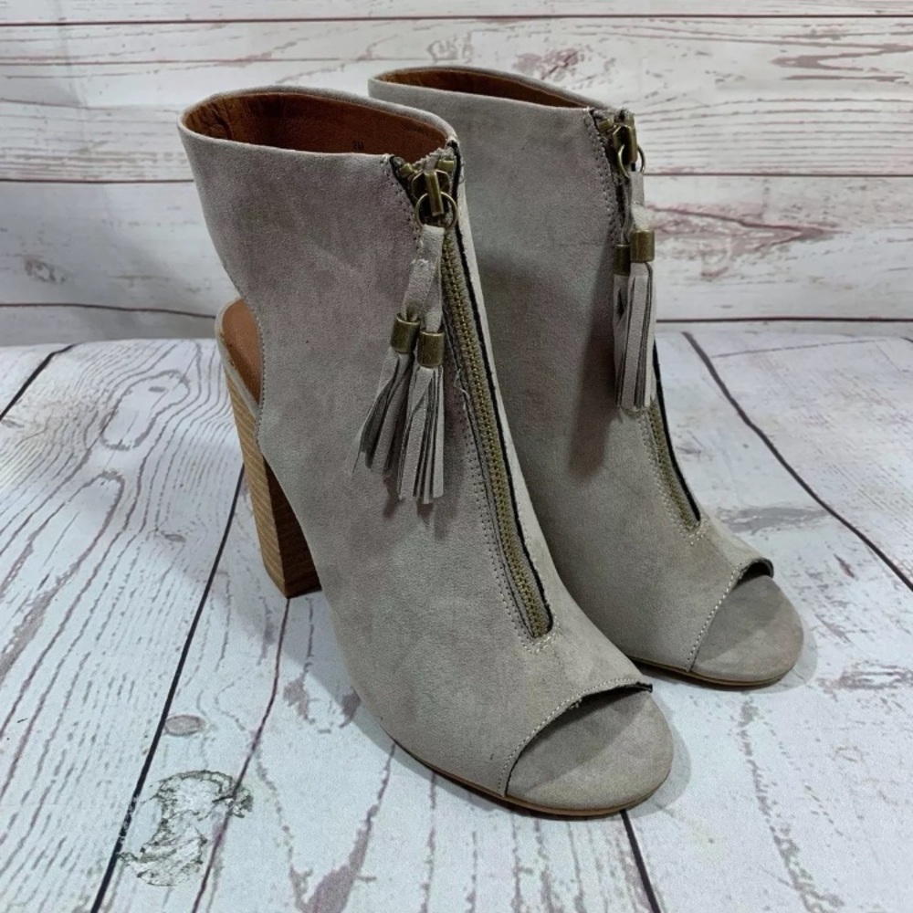 Dolce By Mojo Moxy Suede Open Toe Heels